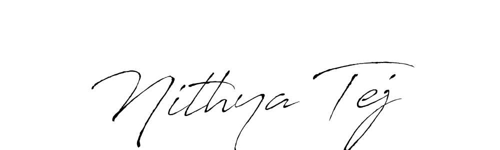 Antro_Vectra is a professional signature style that is perfect for those who want to add a touch of class to their signature. It is also a great choice for those who want to make their signature more unique. Get Nithya Tej name to fancy signature for free. Nithya Tej signature style 6 images and pictures png