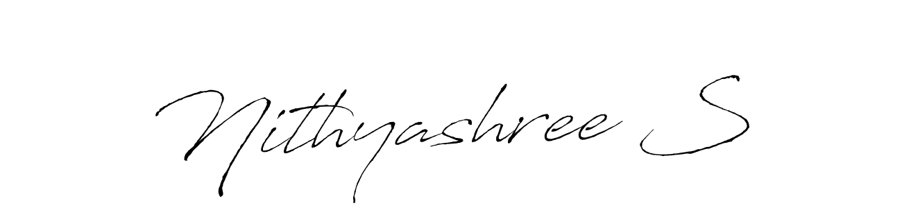 The best way (Antro_Vectra) to make a short signature is to pick only two or three words in your name. The name Nithyashree S include a total of six letters. For converting this name. Nithyashree S signature style 6 images and pictures png