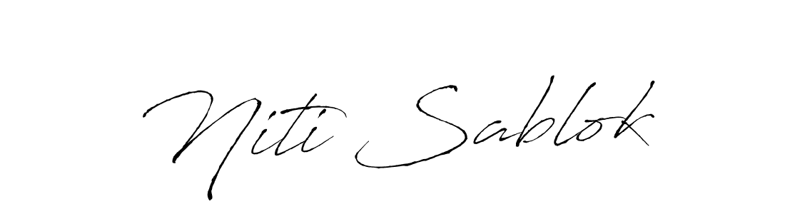How to make Niti Sablok name signature. Use Antro_Vectra style for creating short signs online. This is the latest handwritten sign. Niti Sablok signature style 6 images and pictures png