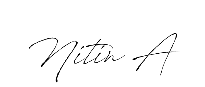 Make a beautiful signature design for name Nitin A. With this signature (Antro_Vectra) style, you can create a handwritten signature for free. Nitin A signature style 6 images and pictures png