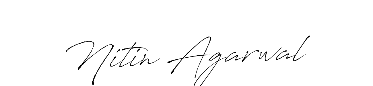 Create a beautiful signature design for name Nitin Agarwal. With this signature (Antro_Vectra) fonts, you can make a handwritten signature for free. Nitin Agarwal signature style 6 images and pictures png