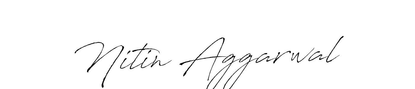 How to make Nitin Aggarwal name signature. Use Antro_Vectra style for creating short signs online. This is the latest handwritten sign. Nitin Aggarwal signature style 6 images and pictures png
