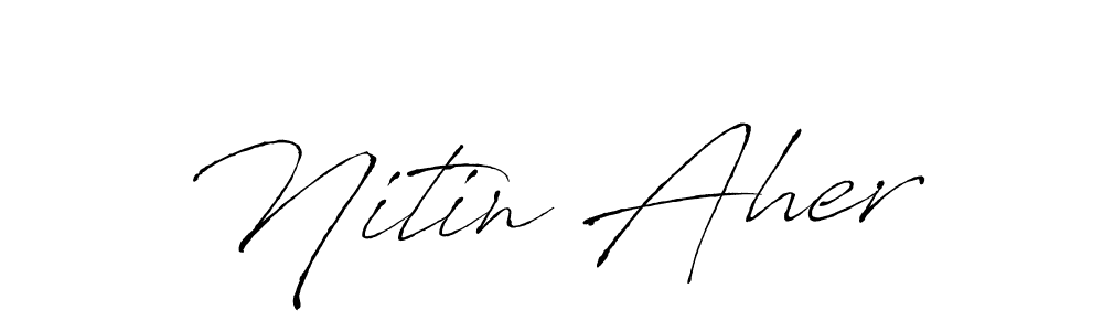 How to make Nitin Aher signature? Antro_Vectra is a professional autograph style. Create handwritten signature for Nitin Aher name. Nitin Aher signature style 6 images and pictures png