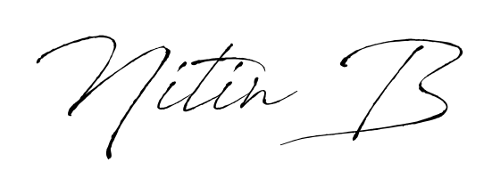 Similarly Antro_Vectra is the best handwritten signature design. Signature creator online. You can use it as an online autograph creator for name Nitin B. Nitin B signature style 6 images and pictures png