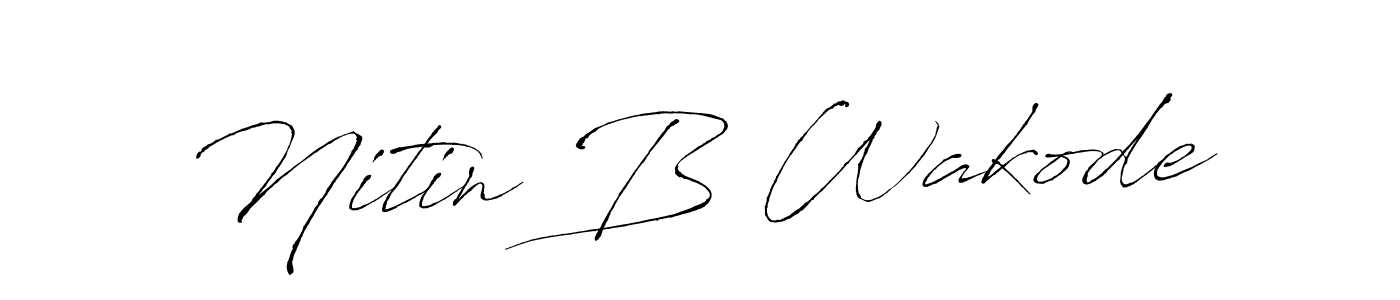 This is the best signature style for the Nitin B Wakode name. Also you like these signature font (Antro_Vectra). Mix name signature. Nitin B Wakode signature style 6 images and pictures png