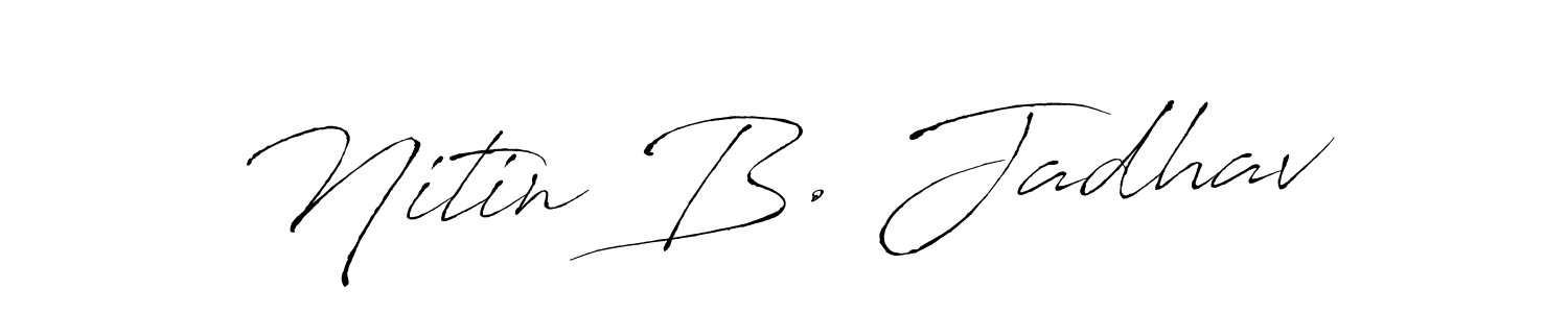 Make a beautiful signature design for name Nitin B. Jadhav. With this signature (Antro_Vectra) style, you can create a handwritten signature for free. Nitin B. Jadhav signature style 6 images and pictures png