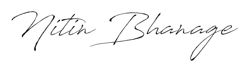 Personalize your online presence with Nitin Bhanage signature rendered in elegant Antro_Vectra font. Great for website footers and blogs. Nitin Bhanage signature style 6 images and pictures png