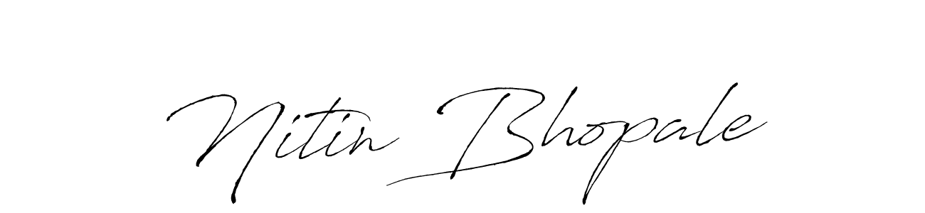 How to make Nitin Bhopale name signature. Use Antro_Vectra style for creating short signs online. This is the latest handwritten sign. Nitin Bhopale signature style 6 images and pictures png