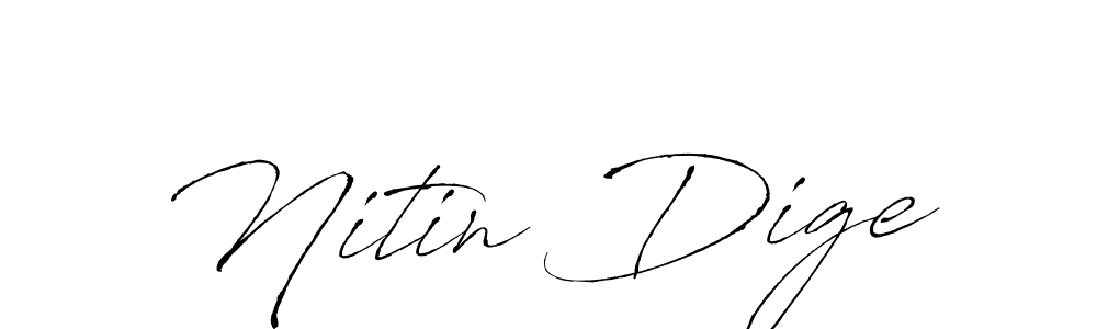 How to make Nitin Dige name signature. Use Antro_Vectra style for creating short signs online. This is the latest handwritten sign. Nitin Dige signature style 6 images and pictures png