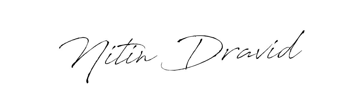 How to make Nitin Dravid name signature. Use Antro_Vectra style for creating short signs online. This is the latest handwritten sign. Nitin Dravid signature style 6 images and pictures png