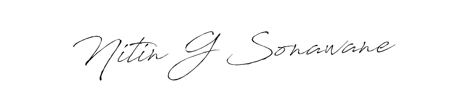 How to make Nitin G Sonawane signature? Antro_Vectra is a professional autograph style. Create handwritten signature for Nitin G Sonawane name. Nitin G Sonawane signature style 6 images and pictures png