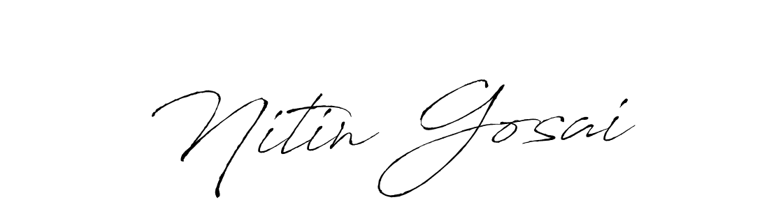 Create a beautiful signature design for name Nitin Gosai. With this signature (Antro_Vectra) fonts, you can make a handwritten signature for free. Nitin Gosai signature style 6 images and pictures png
