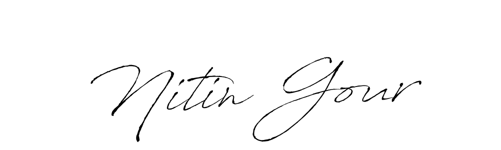 Antro_Vectra is a professional signature style that is perfect for those who want to add a touch of class to their signature. It is also a great choice for those who want to make their signature more unique. Get Nitin Gour name to fancy signature for free. Nitin Gour signature style 6 images and pictures png