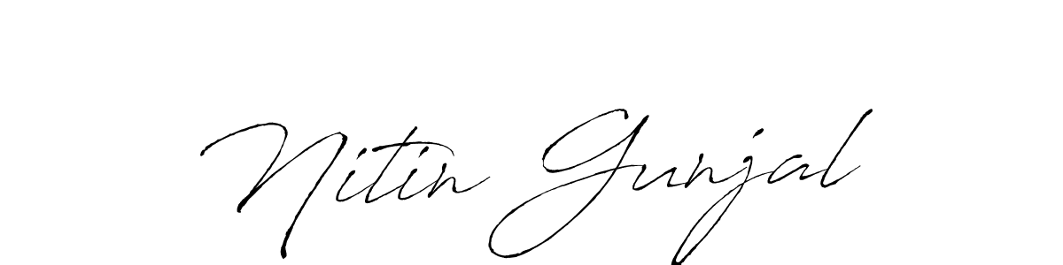 Make a beautiful signature design for name Nitin Gunjal. With this signature (Antro_Vectra) style, you can create a handwritten signature for free. Nitin Gunjal signature style 6 images and pictures png