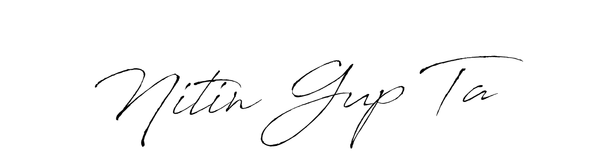 Create a beautiful signature design for name Nitin Gup Ta. With this signature (Antro_Vectra) fonts, you can make a handwritten signature for free. Nitin Gup Ta signature style 6 images and pictures png