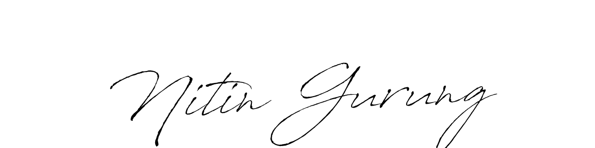 Antro_Vectra is a professional signature style that is perfect for those who want to add a touch of class to their signature. It is also a great choice for those who want to make their signature more unique. Get Nitin Gurung name to fancy signature for free. Nitin Gurung signature style 6 images and pictures png