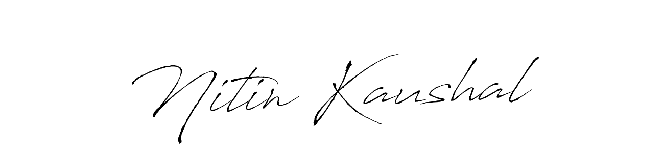 How to make Nitin Kaushal name signature. Use Antro_Vectra style for creating short signs online. This is the latest handwritten sign. Nitin Kaushal signature style 6 images and pictures png