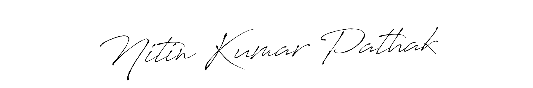 Nitin Kumar Pathak stylish signature style. Best Handwritten Sign (Antro_Vectra) for my name. Handwritten Signature Collection Ideas for my name Nitin Kumar Pathak. Nitin Kumar Pathak signature style 6 images and pictures png