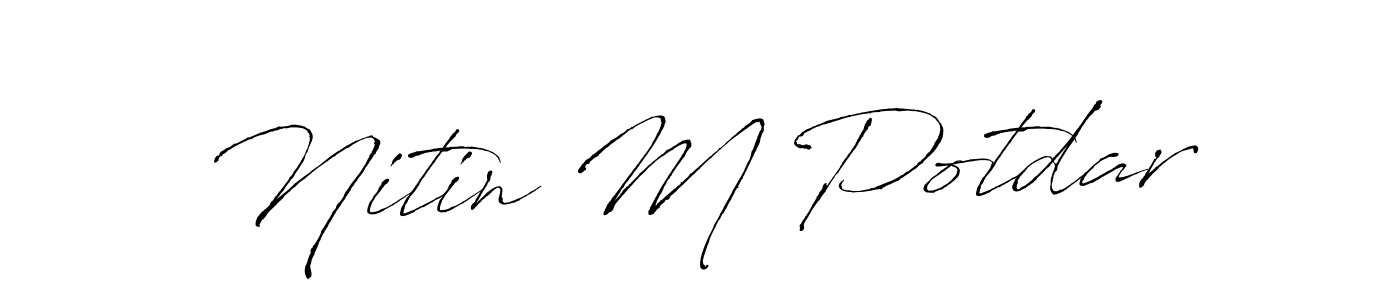 The best way (Antro_Vectra) to make a short signature is to pick only two or three words in your name. The name Nitin M Potdar include a total of six letters. For converting this name. Nitin M Potdar signature style 6 images and pictures png