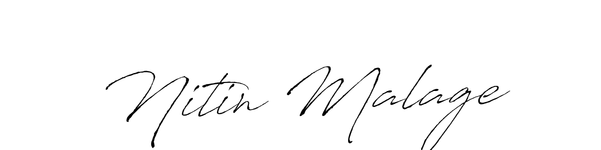Nitin Malage stylish signature style. Best Handwritten Sign (Antro_Vectra) for my name. Handwritten Signature Collection Ideas for my name Nitin Malage. Nitin Malage signature style 6 images and pictures png