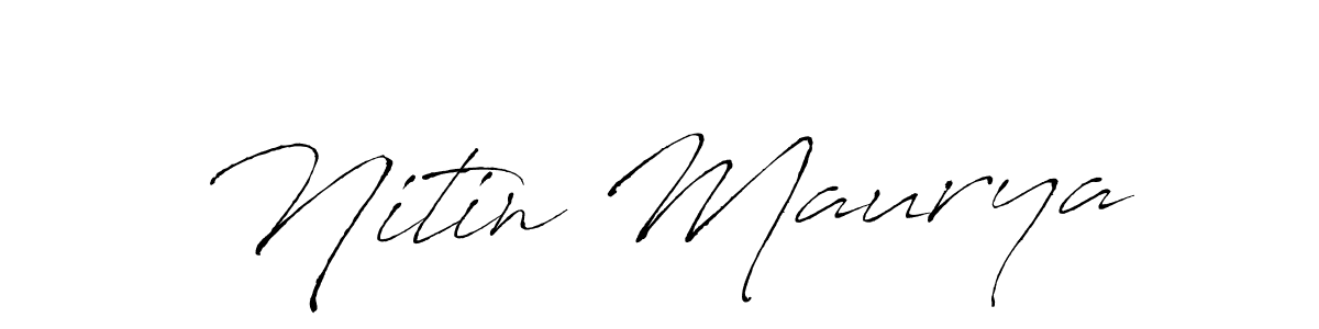 Make a beautiful signature design for name Nitin Maurya. With this signature (Antro_Vectra) style, you can create a handwritten signature for free. Nitin Maurya signature style 6 images and pictures png