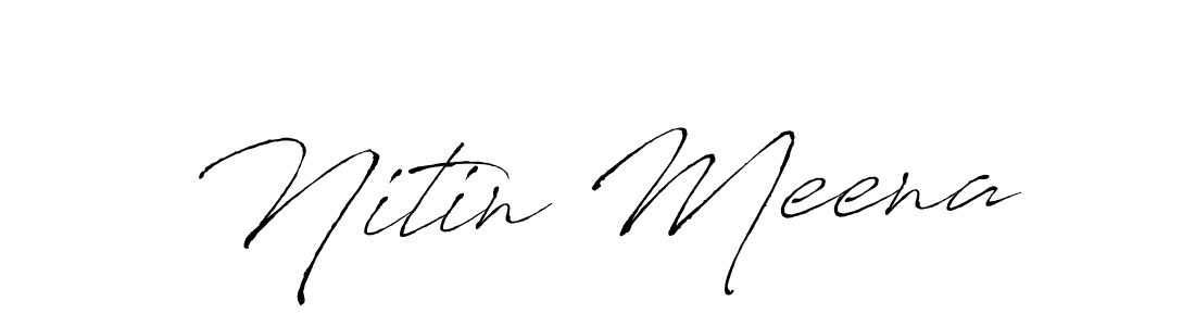 How to make Nitin Meena signature? Antro_Vectra is a professional autograph style. Create handwritten signature for Nitin Meena name. Nitin Meena signature style 6 images and pictures png