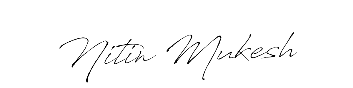 How to make Nitin Mukesh name signature. Use Antro_Vectra style for creating short signs online. This is the latest handwritten sign. Nitin Mukesh signature style 6 images and pictures png