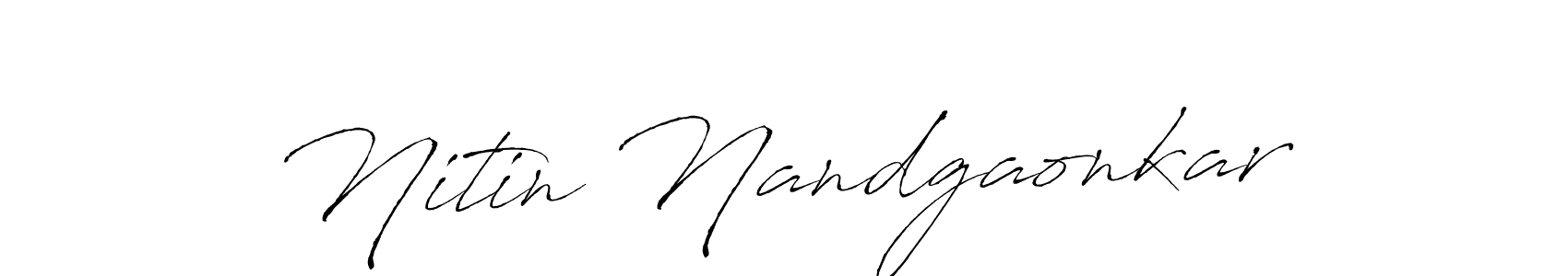 Create a beautiful signature design for name Nitin Nandgaonkar. With this signature (Antro_Vectra) fonts, you can make a handwritten signature for free. Nitin Nandgaonkar signature style 6 images and pictures png