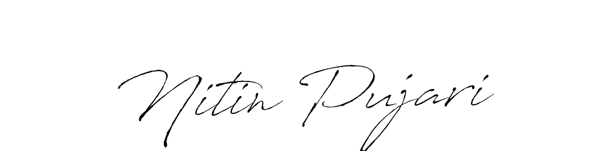 Nitin Pujari stylish signature style. Best Handwritten Sign (Antro_Vectra) for my name. Handwritten Signature Collection Ideas for my name Nitin Pujari. Nitin Pujari signature style 6 images and pictures png