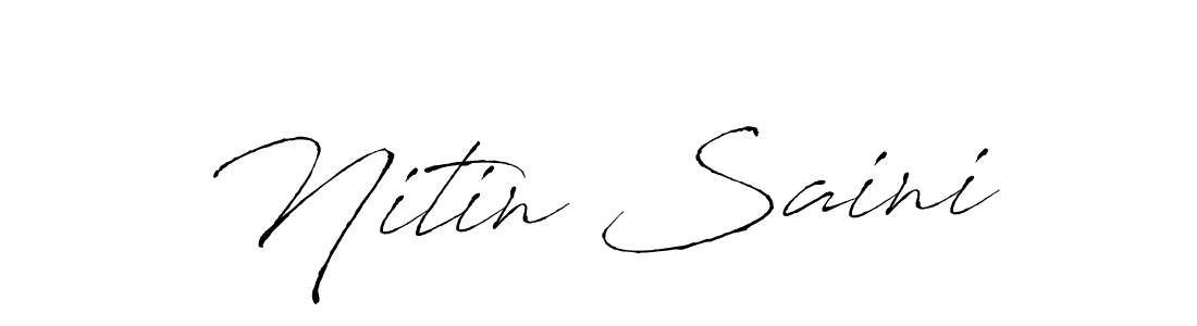 Nitin Saini stylish signature style. Best Handwritten Sign (Antro_Vectra) for my name. Handwritten Signature Collection Ideas for my name Nitin Saini. Nitin Saini signature style 6 images and pictures png