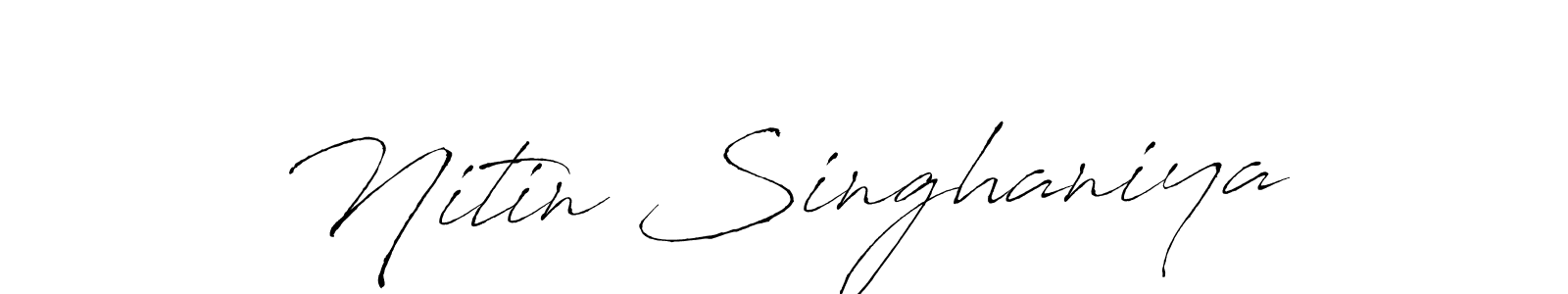 How to make Nitin Singhaniya name signature. Use Antro_Vectra style for creating short signs online. This is the latest handwritten sign. Nitin Singhaniya signature style 6 images and pictures png