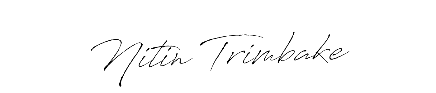 How to make Nitin Trimbake name signature. Use Antro_Vectra style for creating short signs online. This is the latest handwritten sign. Nitin Trimbake signature style 6 images and pictures png