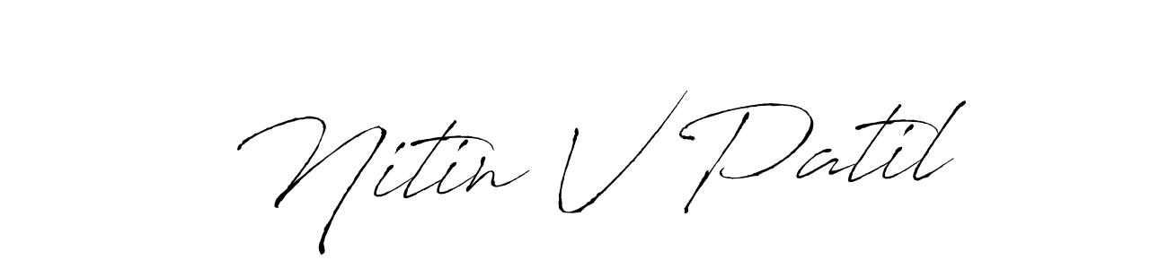 You should practise on your own different ways (Antro_Vectra) to write your name (Nitin V Patil) in signature. don't let someone else do it for you. Nitin V Patil signature style 6 images and pictures png