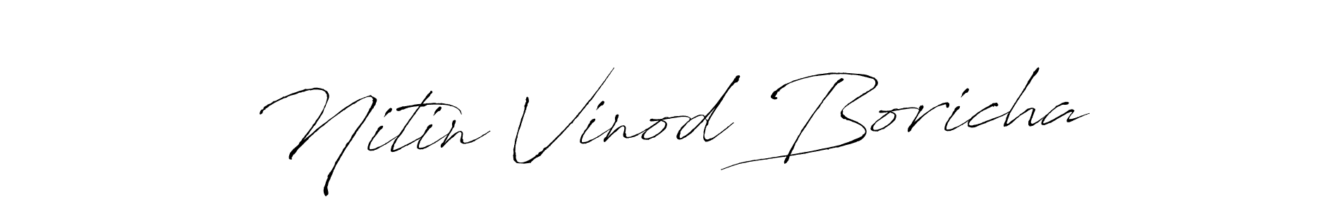 Make a beautiful signature design for name Nitin Vinod Boricha. With this signature (Antro_Vectra) style, you can create a handwritten signature for free. Nitin Vinod Boricha signature style 6 images and pictures png