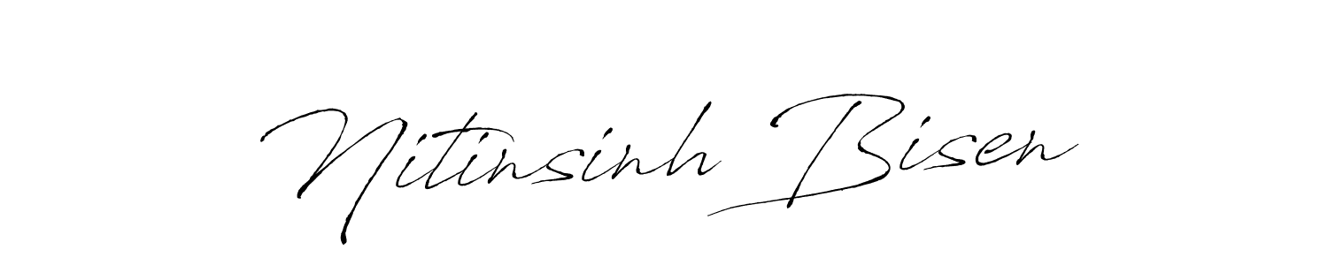 How to make Nitinsinh Bisen name signature. Use Antro_Vectra style for creating short signs online. This is the latest handwritten sign. Nitinsinh Bisen signature style 6 images and pictures png