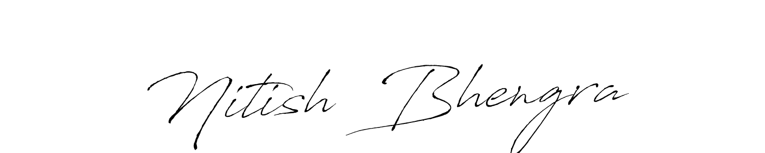The best way (Antro_Vectra) to make a short signature is to pick only two or three words in your name. The name Nitish  Bhengra include a total of six letters. For converting this name. Nitish  Bhengra signature style 6 images and pictures png