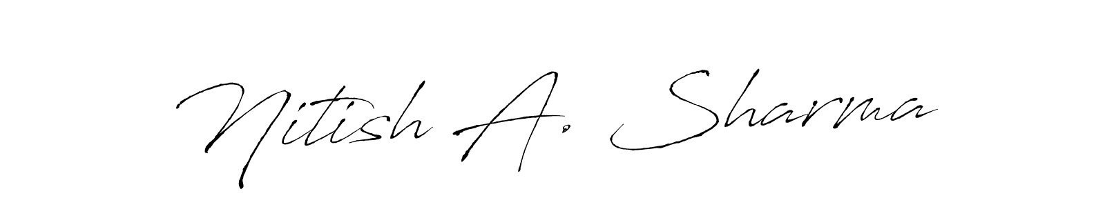 You should practise on your own different ways (Antro_Vectra) to write your name (Nitish A. Sharma) in signature. don't let someone else do it for you. Nitish A. Sharma signature style 6 images and pictures png