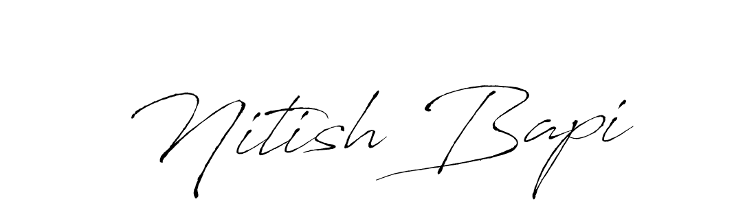 The best way (Antro_Vectra) to make a short signature is to pick only two or three words in your name. The name Nitish Bapi include a total of six letters. For converting this name. Nitish Bapi signature style 6 images and pictures png