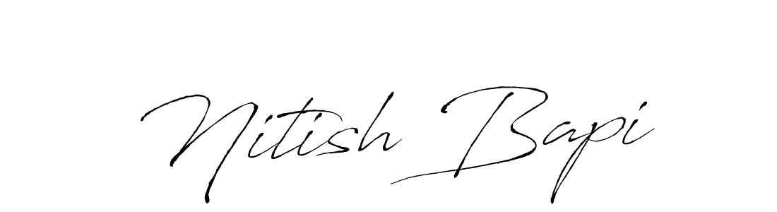 The best way (Antro_Vectra) to make a short signature is to pick only two or three words in your name. The name Nitish Bapi include a total of six letters. For converting this name. Nitish Bapi signature style 6 images and pictures png