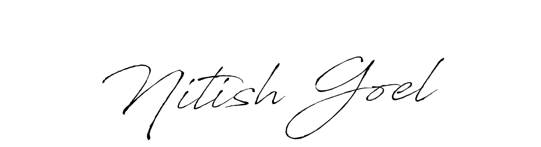 Use a signature maker to create a handwritten signature online. With this signature software, you can design (Antro_Vectra) your own signature for name Nitish Goel. Nitish Goel signature style 6 images and pictures png