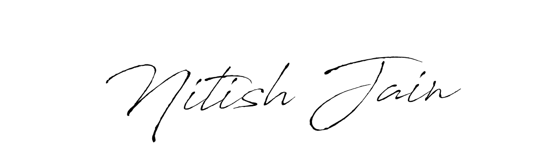 Make a beautiful signature design for name Nitish Jain. With this signature (Antro_Vectra) style, you can create a handwritten signature for free. Nitish Jain signature style 6 images and pictures png