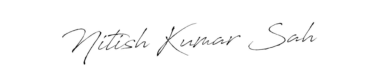 Make a beautiful signature design for name Nitish Kumar Sah. With this signature (Antro_Vectra) style, you can create a handwritten signature for free. Nitish Kumar Sah signature style 6 images and pictures png