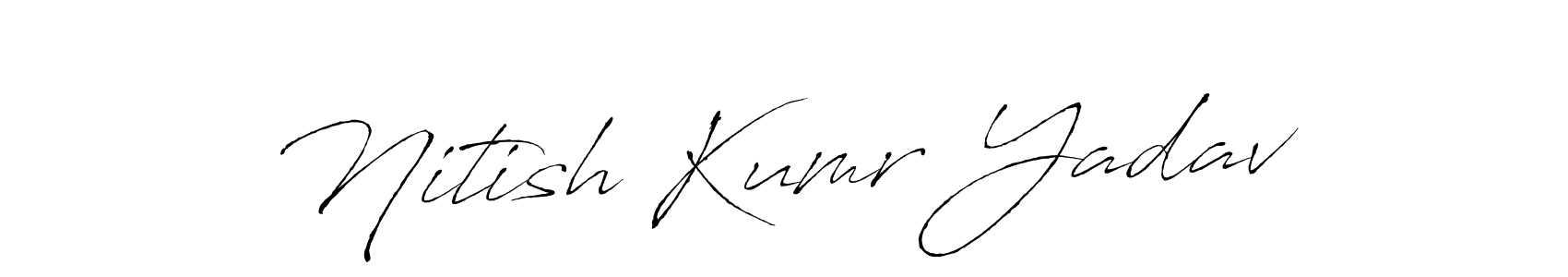 How to make Nitish Kumr Yadav name signature. Use Antro_Vectra style for creating short signs online. This is the latest handwritten sign. Nitish Kumr Yadav signature style 6 images and pictures png