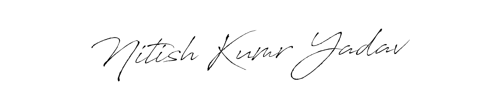 How to make Nitish Kumr Yadav name signature. Use Antro_Vectra style for creating short signs online. This is the latest handwritten sign. Nitish Kumr Yadav signature style 6 images and pictures png