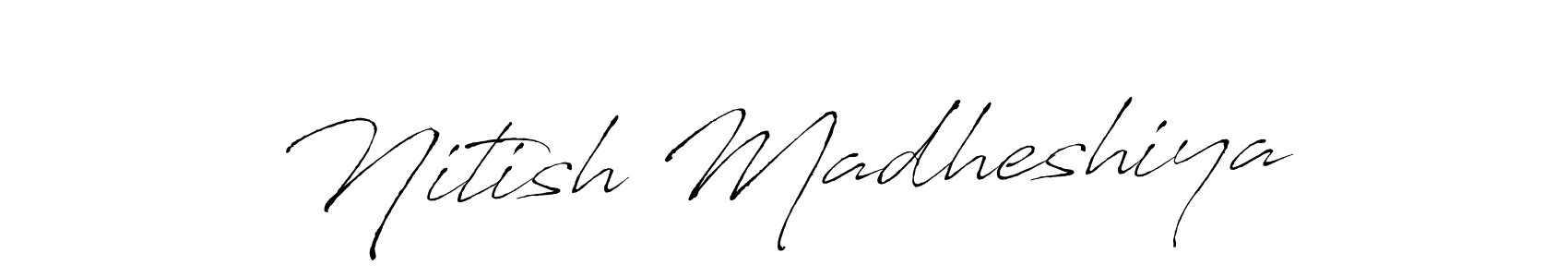 Antro_Vectra is a professional signature style that is perfect for those who want to add a touch of class to their signature. It is also a great choice for those who want to make their signature more unique. Get Nitish Madheshiya name to fancy signature for free. Nitish Madheshiya signature style 6 images and pictures png