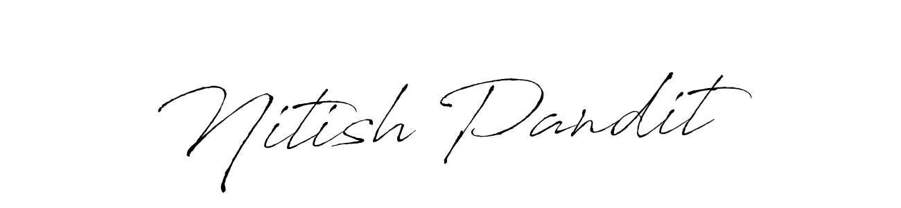 Nitish Pandit stylish signature style. Best Handwritten Sign (Antro_Vectra) for my name. Handwritten Signature Collection Ideas for my name Nitish Pandit. Nitish Pandit signature style 6 images and pictures png