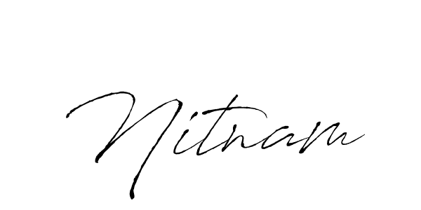 Design your own signature with our free online signature maker. With this signature software, you can create a handwritten (Antro_Vectra) signature for name Nitnam. Nitnam signature style 6 images and pictures png