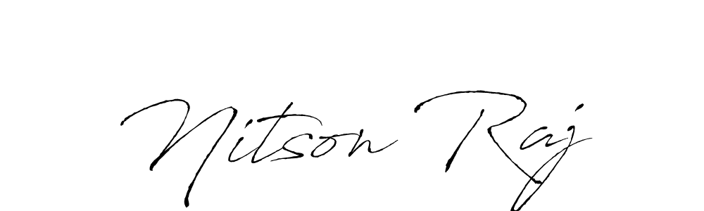 How to make Nitson Raj name signature. Use Antro_Vectra style for creating short signs online. This is the latest handwritten sign. Nitson Raj signature style 6 images and pictures png