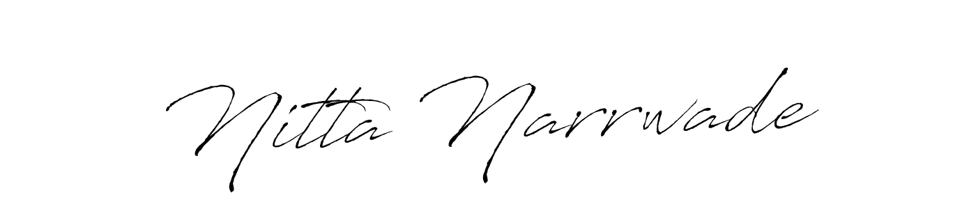 The best way (Antro_Vectra) to make a short signature is to pick only two or three words in your name. The name Nitta Narrwade include a total of six letters. For converting this name. Nitta Narrwade signature style 6 images and pictures png