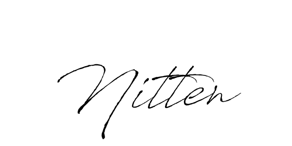 Create a beautiful signature design for name Nitten. With this signature (Antro_Vectra) fonts, you can make a handwritten signature for free. Nitten signature style 6 images and pictures png